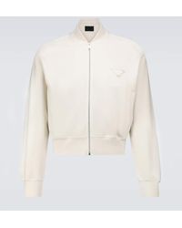 Prada - Garment-Dyed Cotton Bomber Jacket - Lyst