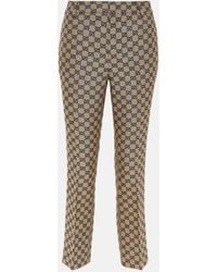 Gucci - GG Canvas Linen-blend Straight Pants - Lyst