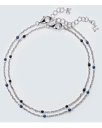 Mateo - Set De 2 Pulseras De Cadena De Plata De Ley Y Esmalte - Lyst