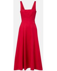 green emerald velvet dress Purple Cotton Poplin Fit and Flare Midi Empire Dress 52" / Custom Height (Free)