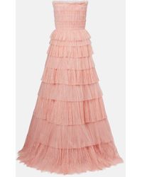 Costarellos - Robe Longue Trissa En Tulle Et Dentelle - Lyst