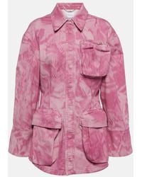 Blumarine - Camouflage Denim Cargo Jacket - Lyst