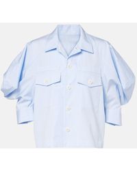 Sacai - Camisa De Popelin De Algodon A Rayas - Lyst
