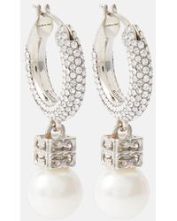 Givenchy - Orecchini a cerchio con cristalli Swarovski® e perle bijoux - Lyst