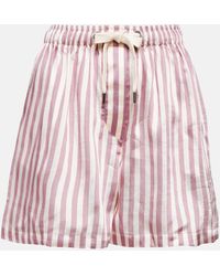 Brunello Cucinelli - Striped Twill Shorts - Lyst