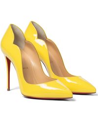 yellow red bottom pumps