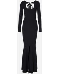 David Koma - Ribbed-Knit Open-Back Jersey Gown - Lyst