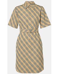 Burberry - Check Cotton Shirt Dress - Lyst