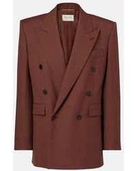 Saint Laurent - Double-Breasted Wool Gabardine Blazer - Lyst