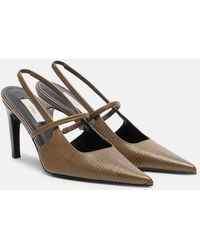TOTEME - 85 Lizard-Effect Leather Slingback Pumps - Lyst