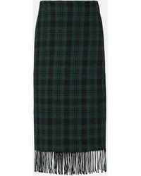 Polo Ralph Lauren - Jupe Portefeuille En Laine Melangee A Carreaux - Lyst