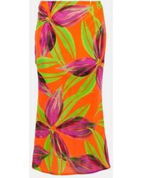 Louisa Ballou - Printed Bias Midi Skirt - Lyst