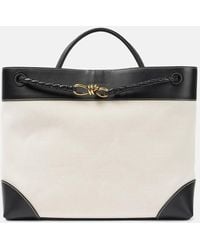 Bottega Veneta - Andiamo Large Leather-Trimmed Canvas Tote Bag - Lyst
