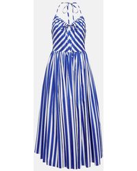 Dolce & Gabbana - Portofino Striped Cotton Midi Dress - Lyst