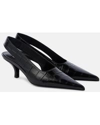 TOTEME - Croc-Effect Leather Slingback Pumps - Lyst