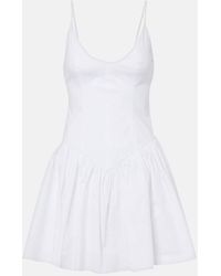 STAUD - Phare Ruched Cotton Poplin Minidress - Lyst