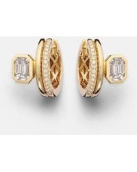 SHAY - 18Kt Huggie Earrings With Diamonds - Lyst