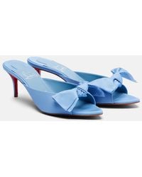 Christian Louboutin - Mulazee Bow-Detail Silk Taffeta Mules - Lyst