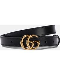 Gucci Guertel GG Marmont aus Leder - Schwarz