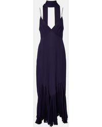 KHAITE - Candita Scarf-Detail Silk Midi Dress - Lyst