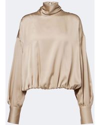 Brunello Cucinelli - Silk Satin Blouse - Lyst