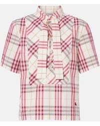 Burberry - Olea Check Cotton Blouse - Lyst