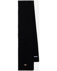 Prada - Ribbed-Knit Virgin Wool Scarf - Lyst