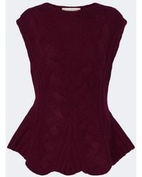 Lisa Yang - Signy Cable-Knit Peplum Cashmere Top - Lyst