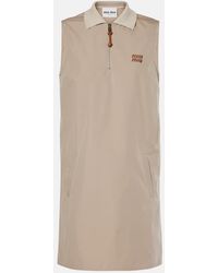 Miu Miu - Minikleid Panama Aus Einem Baumwollgemisch - Lyst