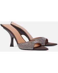 The Attico - Ester 95 Embellished Satin Mules - Lyst