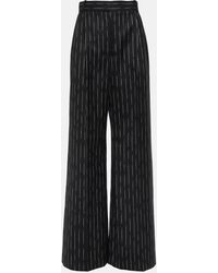 Alexander McQueen - Chalk Stripe Wool Wide-leg Pants - Lyst