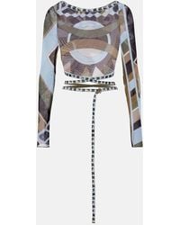 PUCCI - Vivara Tulle Crop Top - Lyst
