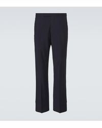 Prada - Wool And Mohair Straight Pants - Lyst