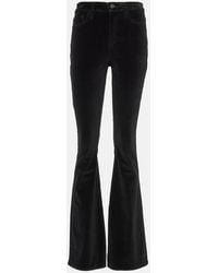 FRAME - Le High Flare Velveteen Velvet Flared Pants - Lyst