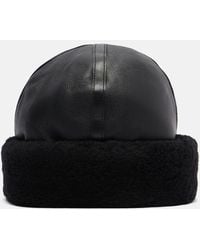 TOTEME - Shearling-Trimmed Leather Hat - Lyst