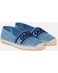 Gucci - Ines Embroidered Appliquéd Denim Espadrilles - Lyst