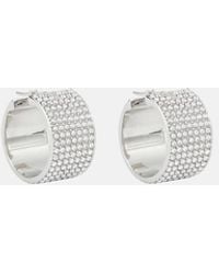 AMINA MUADDI - Rih Small Embellished Hoop Earrings - Lyst