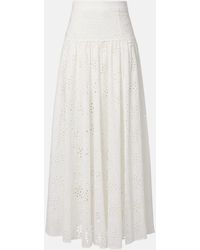 Alexandra Miro - Serena Broderie Anglaise Cotton Maxi Skirt - Lyst