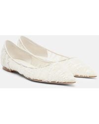 Jimmy Choo - Love Embellished Mesh Ballet Flats - Lyst