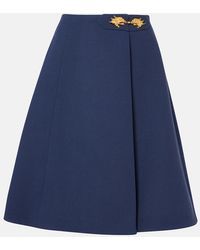 Valentino Garavani - Virgin Wool Crepe Midi Skirt - Lyst
