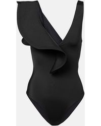 Johanna Ortiz - Asymmetric Ruffled Swimsuit - Lyst