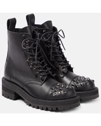 Junya Watanabe - Embellished Leather Biker Boots - Lyst