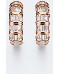 SHAY - 18Kt Rose Huggie Earrings With Diamonds - Lyst