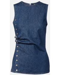 ROTATE BIRGER CHRISTENSEN - Draped Denim Top - Lyst