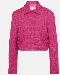 Valentino - Vgold Cropped Lame Tweed Jacket - Lyst