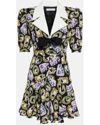 Alessandra Rich - Collared Silk Mini Dress - Lyst