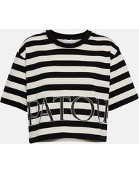 Patou - Striped Cropped Cotton Jersey T-shirt - Lyst
