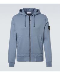 Stone Island - Cotton Jersey Zip-Up Hoodie - Lyst