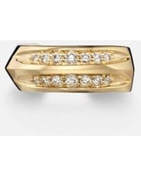 STONE AND STRAND - Knife Edge 14Kt Ear Cuff With Diamonds - Lyst