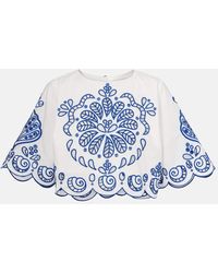 FARM Rio - Besticktes Cropped-Top Aus Baumwolle - Lyst